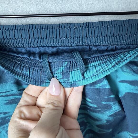 NIke Dri-Fit Womens Tempo Running Active Shorts Size M Liquid Print Green Blue L - Picture 4 of 11